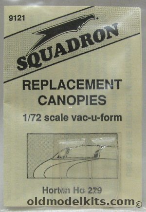 Squadron 1/72 (2) Horton Ho-229 Squadron Replacement Canopies, 9121 plastic model kit